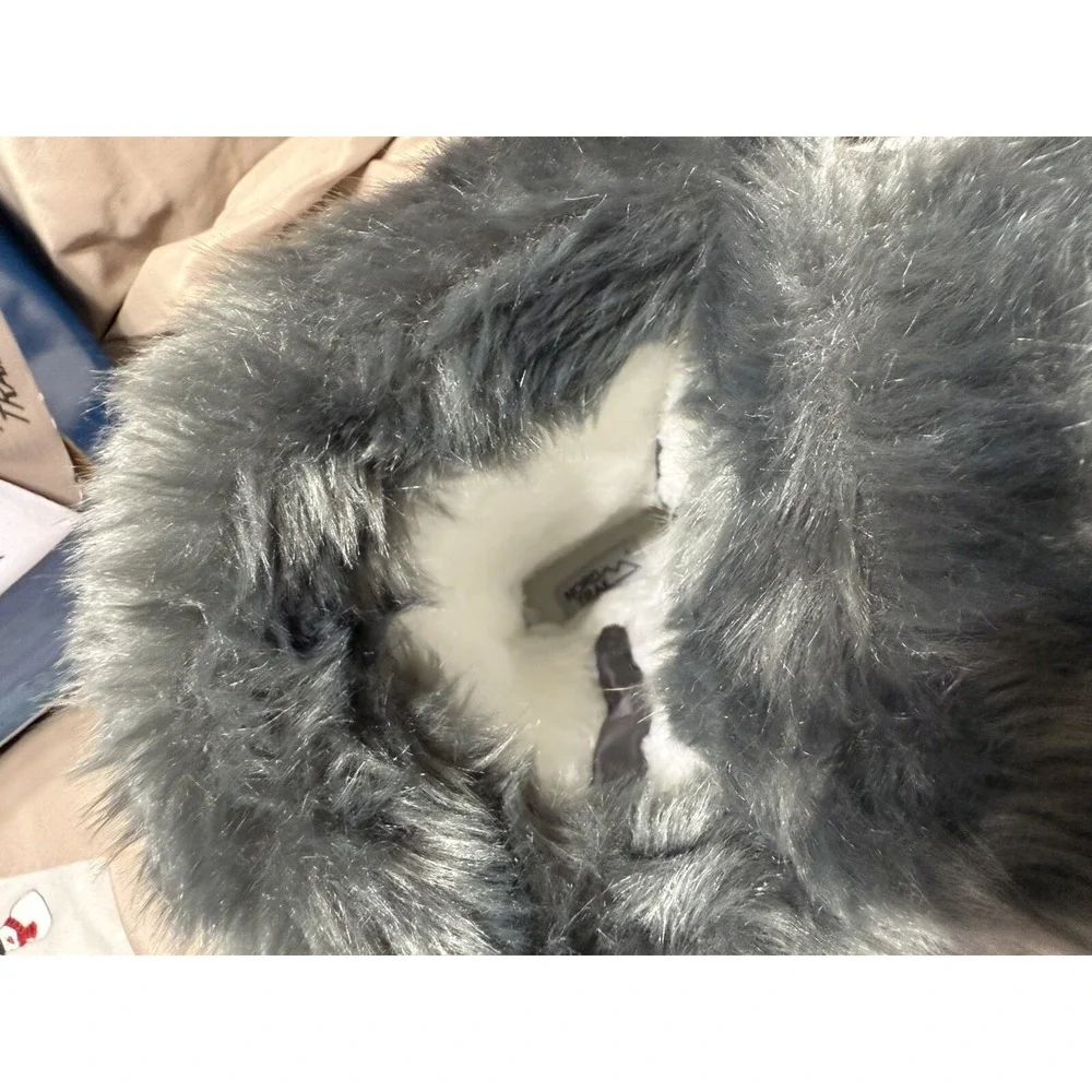 NORD TRAIL EMMA RUBBER BOOTS 6M‎ CHARCOAL  FAUX FUR THINSULATE Snow Warmth